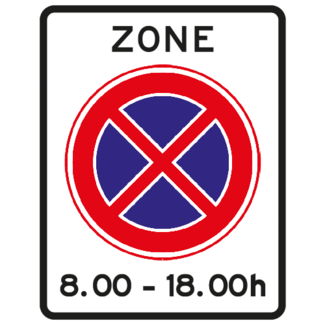 RVV verkeersbord E02ZBT | Zonebord | Stilstaansverbod