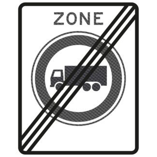 RVV Verkeersbord C07ZBE | Gesloten verklaring vrachtwagen | Zonebord einde