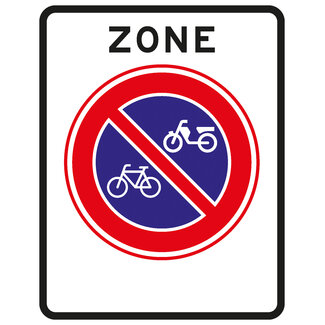 RVV verkeersbord E03ZB | Zonebord | Parkeerverbod fietsers/brommers