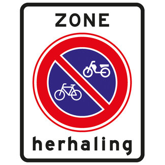 RVV verkeersbord E03ZBH | Zonebord | Parkeerverbod fietsers/brommers