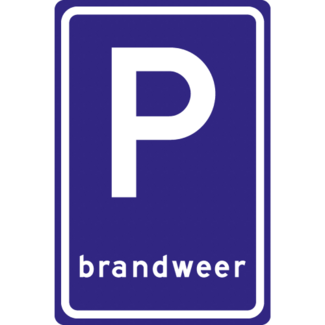 RVV verkeersbord E08J | Parkeerplaatsbord | Brandweerplaats