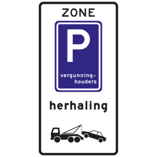RVV verkeersbord E09ZBHS | Zonebord | Parkeerplaats vergunninghouders