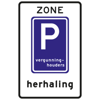 RVV verkeersbord E09ZBH | Zonebord | Parkeerplaats vergunninghouders