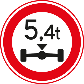 RVV verkeersbord C20 | Verboden voor te hoge aslast