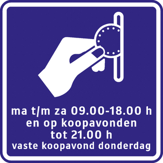 RVV verkeersbord E103 | Betaald parkeren | Koopavond