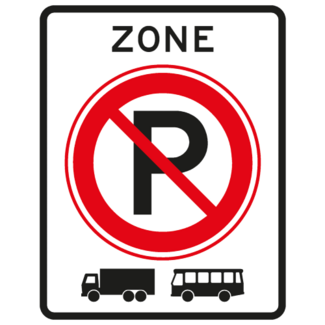 RVV verkeersbord E201ZB | Parkeerverbod | Bussen en vrachtwagens
