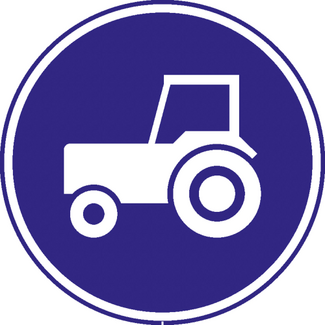 RVV verkeersbord F11 | Verplichte rijbaan | Landbouwvoertuigen