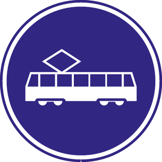 RVV verkeersbord F15 | Verplichte rijbaan | Trams