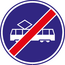 RVV verkeersbord F16 | Einde verplichte rijbaan | Trams