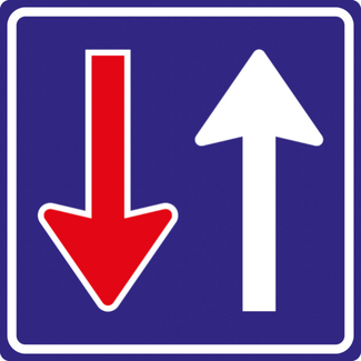 RVV verkeersbord F06 | Tegenligger moet wachten