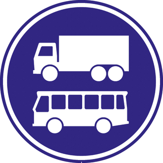 RVV verkeersbord F19 | Verplichte rijbaan | Vrachtwagens/bussen