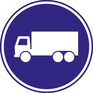 RVV verkeersbord F21 | Verplichte rijbaan | Vrachtwagens