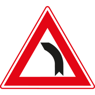 RVV Verkeersbord J03 | Waarschuwing voor bocht naar links