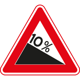 RVV Verkeersbord J07 | Waarschuwing gevaarlijke daling