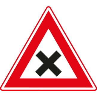 RVV Verkeersbord J08 | Waarschuwing gevaarlijke kruispunt