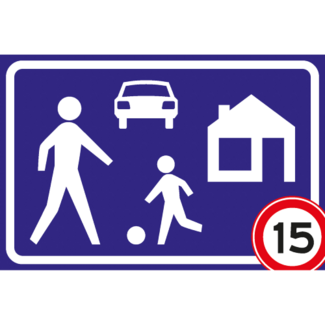 RVV verkeersbord G05A01 | Gebiedsbord | Woonerf 15 km/h
