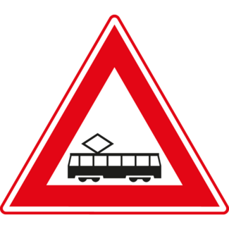 RVV Verkeersbord J14 | Waarschuwing tram (kruising)