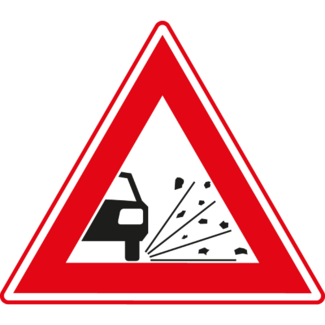 RVV Verkeersbord J25 | Waarschuwing voor losliggende stenen