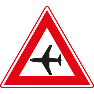 RVV Verkeersbord J30 | Waarschuwing laagvliegende vliegtuigen