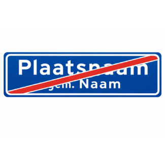 RVV verkeersbord H02B | Einde plaatsnaam-/gemeentebord  | 7 -16 tekens