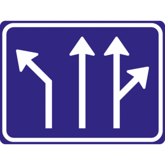 RVV verkeersbord L04-3A | Informatiebord  | Rijstrookindeling