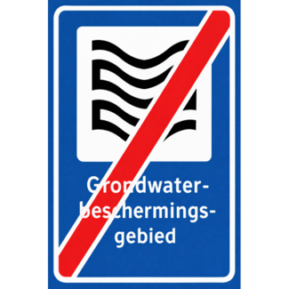 RVV verkeersbord L305E | Informatiebord  | Einde grondwaterbeschermingsgebied