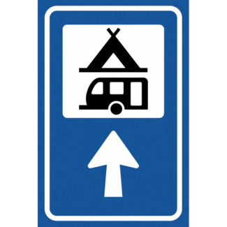 RVV verkeersbord BW101BSK02 | Campingaanduiding  | Rechtdoor