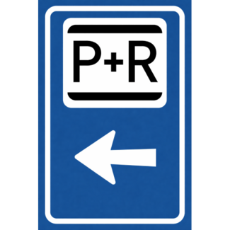 RVV verkeersbord BW101LSP03 | Park & Ride  | Linksaf