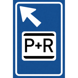 RVV verkeersbord BW101LBLP03 | Park & Ride  | Schuin linksaf