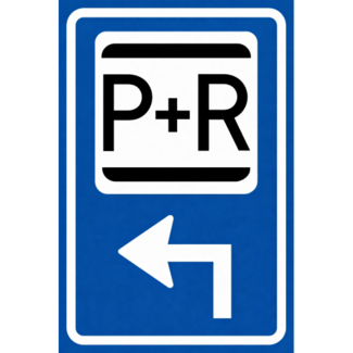 RVV verkeersbord BW101LHSP03 | Park & Ride  | Linksaf