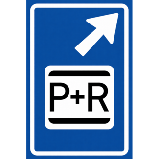 RVV verkeersbord BW101RBSP03 | Park & Ride  | Schuin rechtsaf