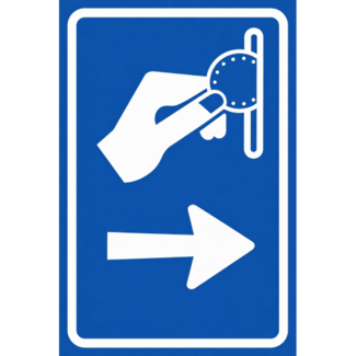 RVV verkeersbord BW111R | Betaald parkeren  | Rechtsaf