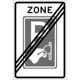RVV verkeersbord BW111ZE | Einde zonebord | Betaald parkeren