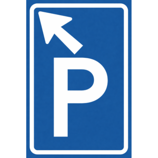 RVV verkeersbord BW201LB | Parkeerplaats | Schuin links