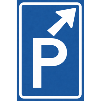 RVV verkeersbord BW201RB | Parkeerplaats | Schuin rechts