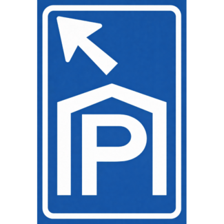 RVV verkeersbord BW202LB | Parkeergarage | Schuin links