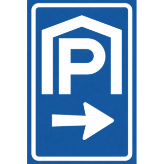 RVV verkeersbord BW202R | Parkeergarage | Rechts