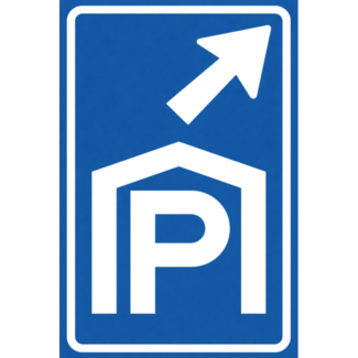 RVV verkeersbord BW202RB | Parkeergarage | Schuin rechts