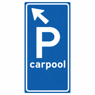 RVV verkeersbord BW203LB | Carpool | Schuin linksaf