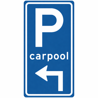 RVV verkeersbord BW203LH | Carpool | Linksaf