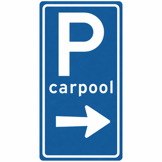 RVV verkeersbord BW203R | Carpool | Rechtsaf