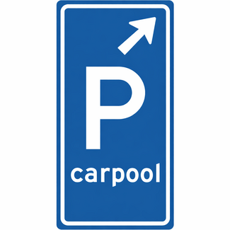 RVV verkeersbord BW203RB | Carpool | Schuin rechtsaf