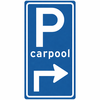 RVV verkeersbord BW203RH | Carpool | Rechtsaf
