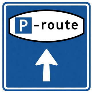 RVV verkeersbord BW204B | Route -  parkeerplaats | Rechtdoor