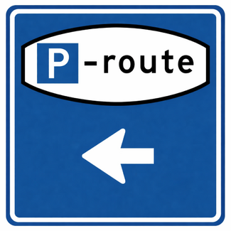 RVV verkeersbord BW204L | Route -  parkeerplaats | Linksaf