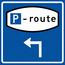 RVV verkeersbord BW204LH | Route -  parkeerplaats | Linksaf