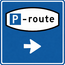 RVV verkeersbord BW204R | Route -  parkeerplaats | Rechtsaf