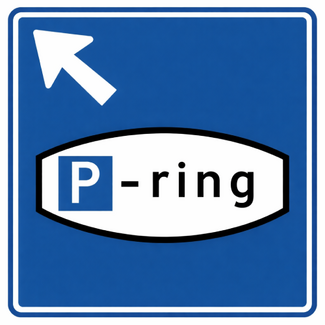 RVV verkeersbord BW205LB | Parkeerroute | Schuin linksaf