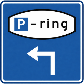 RVV verkeersbord BW205LH | Parkeerroute | Linksaf