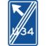 RVV verkeersbord BW501LBE | Einde uitvalsroute | 34 - schuin links